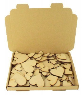 Bargain Box of Mixed Laser cut Plain Love Hearts- 3mm